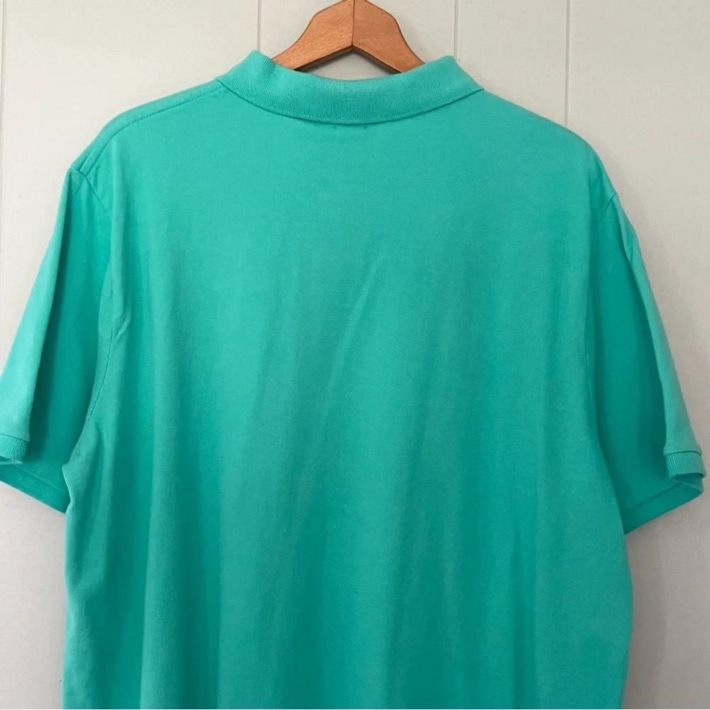 Polo Ralph Lauren Teal Green Pink Pony Preppy Classic Fit Polo Shirt Size XL